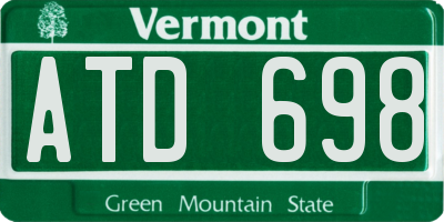 VT license plate ATD698