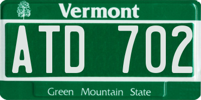 VT license plate ATD702