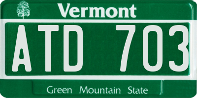 VT license plate ATD703
