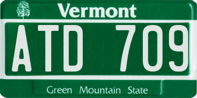 VT license plate ATD709