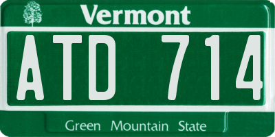 VT license plate ATD714