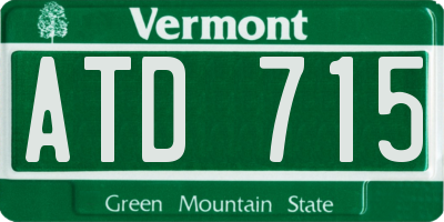 VT license plate ATD715