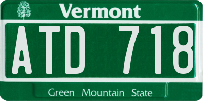 VT license plate ATD718
