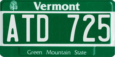 VT license plate ATD725