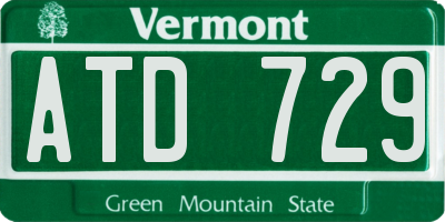 VT license plate ATD729