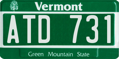 VT license plate ATD731
