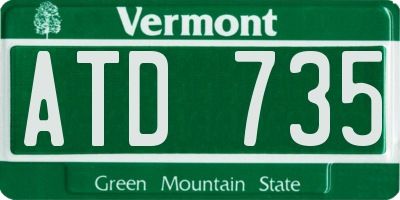 VT license plate ATD735