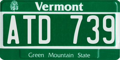 VT license plate ATD739