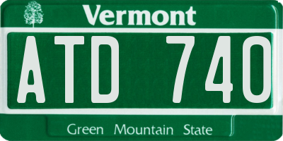 VT license plate ATD740