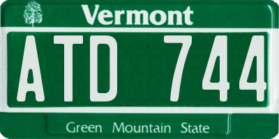 VT license plate ATD744