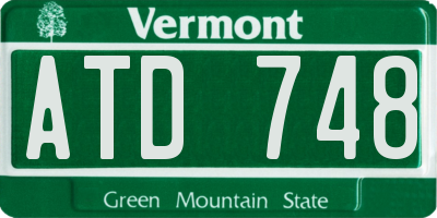 VT license plate ATD748
