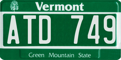 VT license plate ATD749