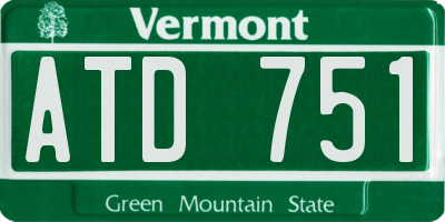 VT license plate ATD751