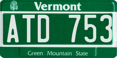 VT license plate ATD753