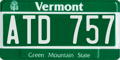 VT license plate ATD757