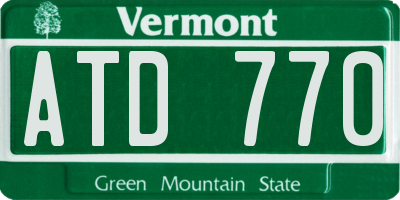 VT license plate ATD770