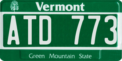 VT license plate ATD773