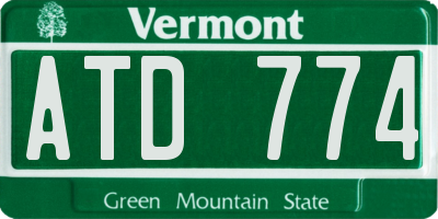 VT license plate ATD774