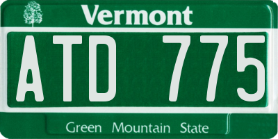 VT license plate ATD775