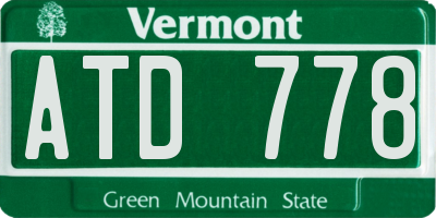 VT license plate ATD778
