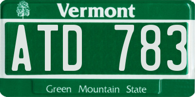 VT license plate ATD783