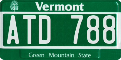 VT license plate ATD788