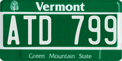 VT license plate ATD799