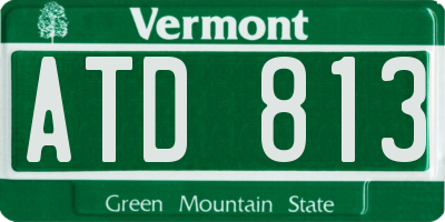 VT license plate ATD813