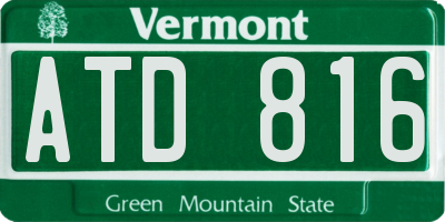 VT license plate ATD816