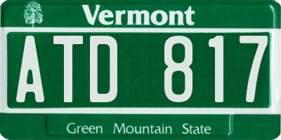 VT license plate ATD817