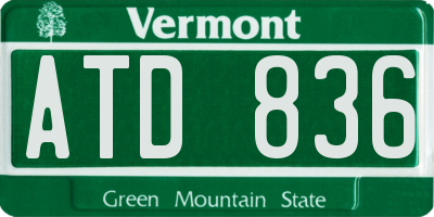 VT license plate ATD836