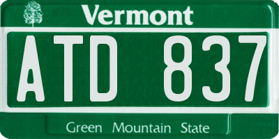 VT license plate ATD837