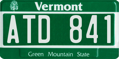 VT license plate ATD841