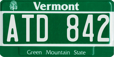 VT license plate ATD842