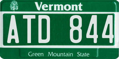 VT license plate ATD844