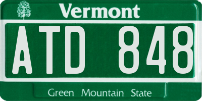 VT license plate ATD848