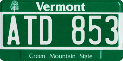 VT license plate ATD853