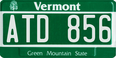 VT license plate ATD856