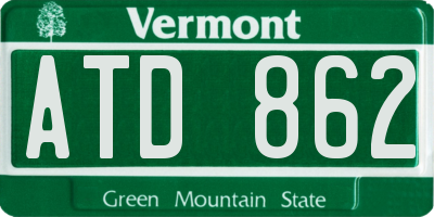 VT license plate ATD862