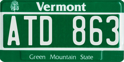 VT license plate ATD863