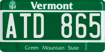 VT license plate ATD865
