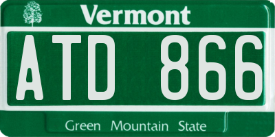 VT license plate ATD866