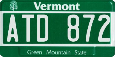VT license plate ATD872