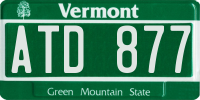 VT license plate ATD877