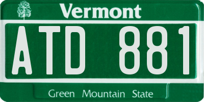 VT license plate ATD881