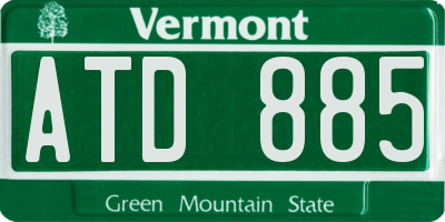 VT license plate ATD885
