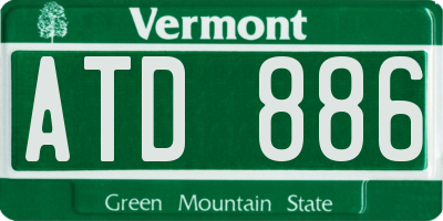 VT license plate ATD886