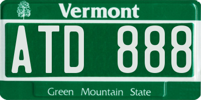 VT license plate ATD888