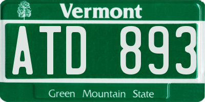 VT license plate ATD893