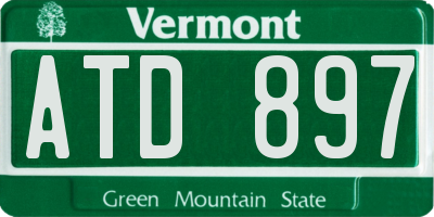 VT license plate ATD897